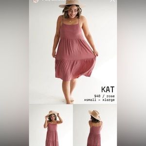 CJLA Kat midi dress sz M, rose, like new